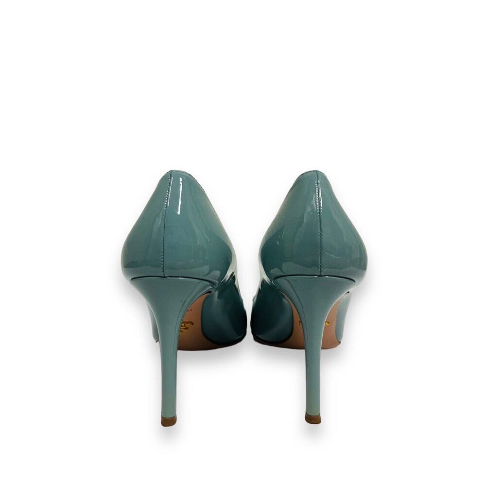 PRADA Blue Patent Leather Pointed Toe Heels 100 mm Pumps 39 US 9 - Picture 6 of 8